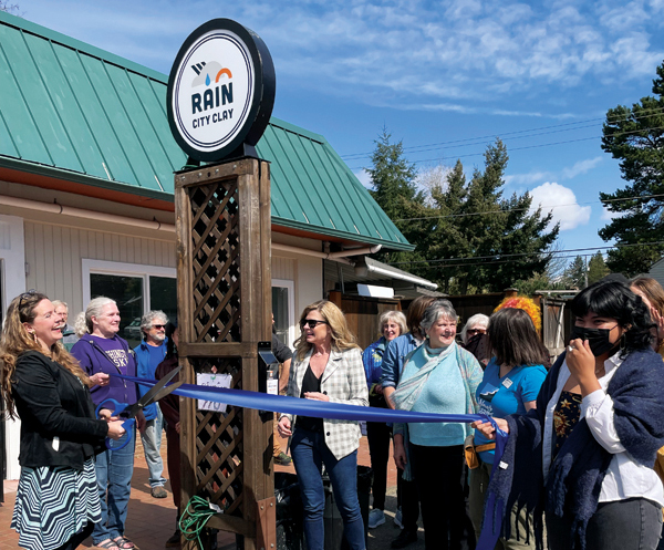 2 Ribbon cutting on opening day for the new studio with the West Seattle Chamber of Commerce. 