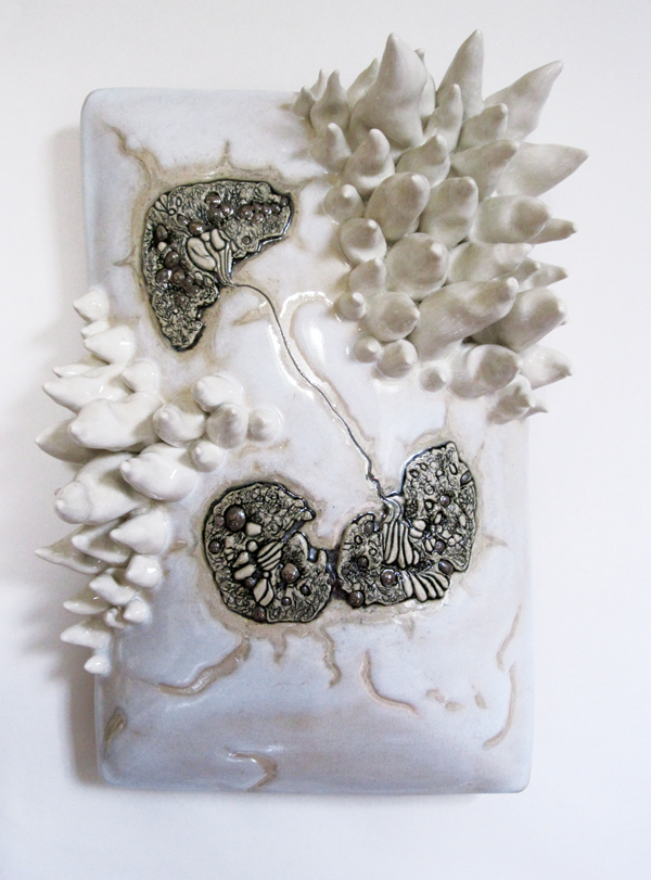 2A Frederick Bartolovic’s Mitosis, 15 in. (38 cm) in length, stoneware, fired to cone 6, luster, fired to cone 018, 2011. 