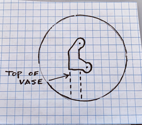 3 Draw a die shape for the top cap extrusion, then attach it to the plastic blank.