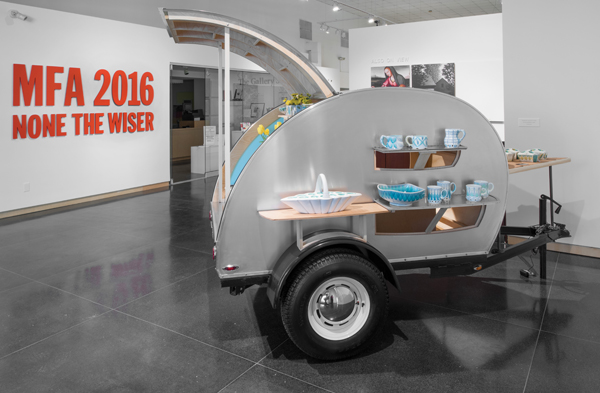 Right side of the mobile gallery, set up in SU Art Galleries.