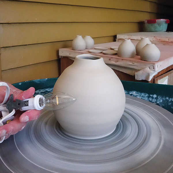 1 For a nightlight, the diameter halfway up should be 1½–2 inches wider than the combined length of the bulb and socket.