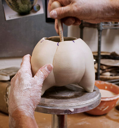 10 Use a large ball tool to stretch the form from the inside.