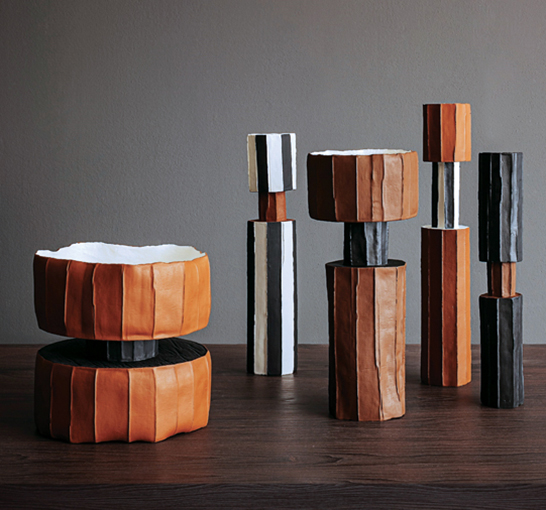 6 Safa, to 23½ in. (60 cm) in height, paper clay, 2021. Photo: Studio Auber.