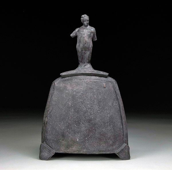 1 Richard W. James’ Figure Study Jar, 14 in. (36 cm) in height, earthenware, glaze, 2020.