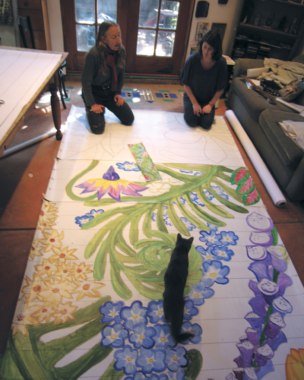 3 Colette Crutcher and Aileen Barr drawing the Hidden Garden Steps project to scale at Crutcher’s studio, 2012. 