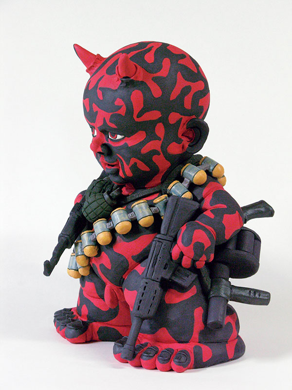 2 Wari, 18 in. (46 cm) in height, stoneware, underglazes, 2008. 