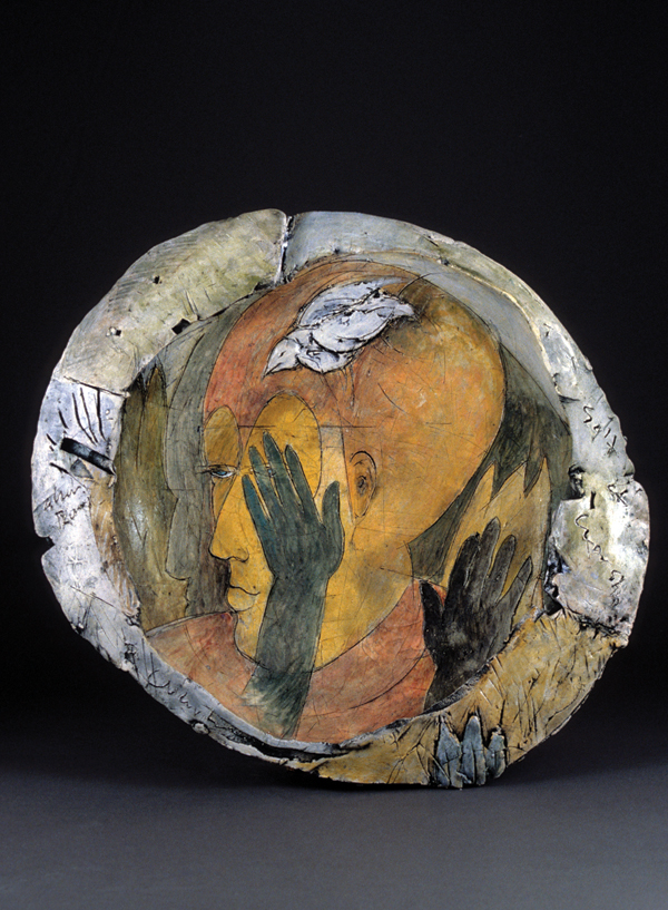 1 Bede Clarke’s Salt of Worship, 26 in. (66 cm) in height, earthenware, fired to cone 03.