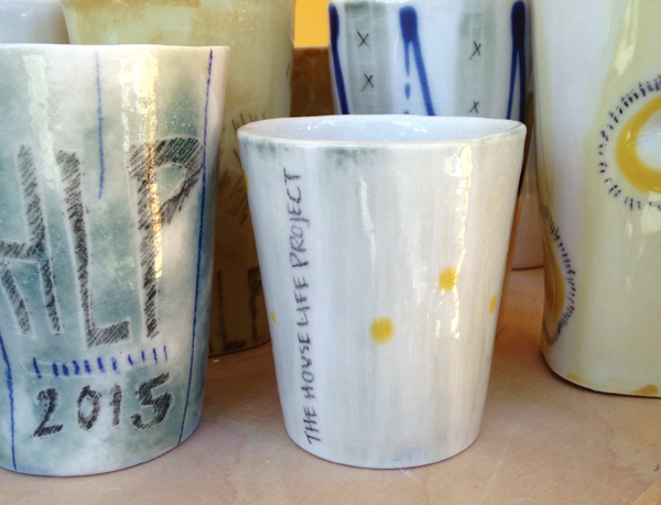 Meredith Brickell’s HLP Cup Factory, The House Life Project, community-glazed porcelain, 2015.