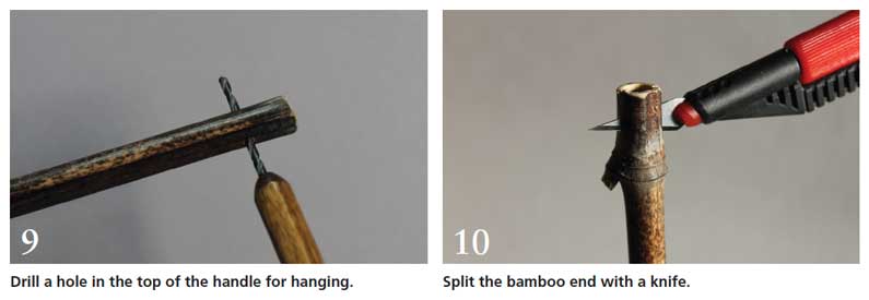 Drilling holes in bamboo
