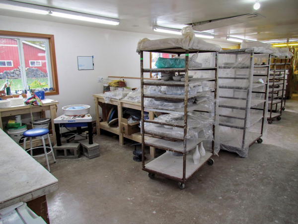 Clay Coyote Incubator studio potter’s nook.