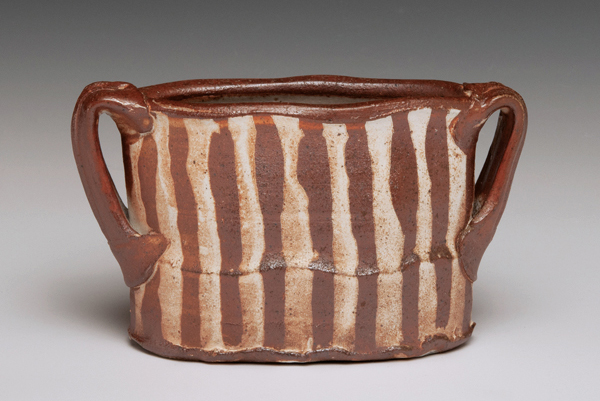 6 Linda Christianson’s vase, 6½ in. (17 cm) in height, stoneware, wood/salt fired, 2021. 