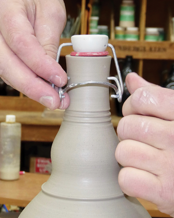 4 Dry fit the bail and mark where it, along with two small buttons, will be attached.