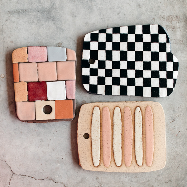 Finished cheeseboards.