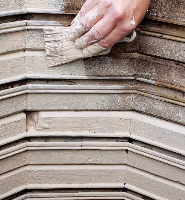 6 Apply kiln wash to the interior (there’s no need to remove the old elements).