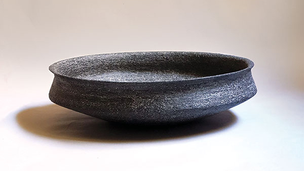 10 Fiali, 13 in. (33 cm) in diameter, black stoneware, terra sigillata, 2021.