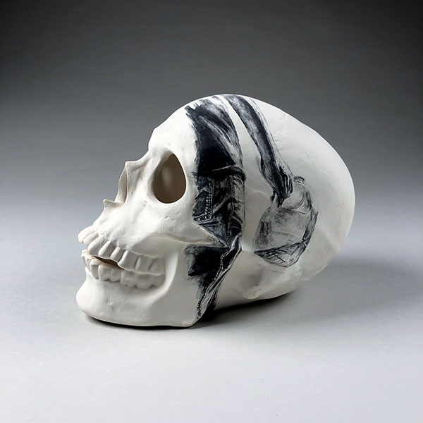 3 Deaths from dehydration, 6¼ in. (16 cm) in length, low-fire clay and hand-painted underglaze, 2019.