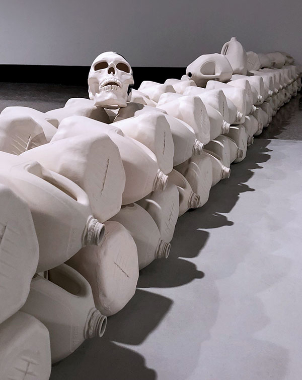 1 264 Deaths at the US-Mexico Border in 1999, 28 ft. (8.5 m) in length, porcelain and hand-painted underglaze, 2020.