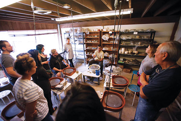 1 Plaster mold-making workshop at the studio with ceramic artist Alex Reed, 2015. Photo: Genaro Molina. 