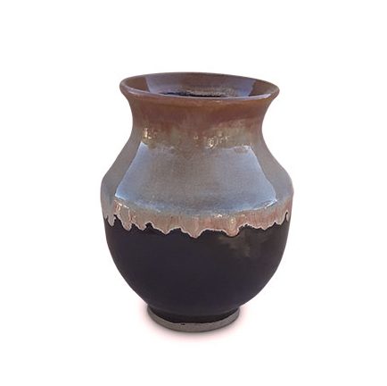 1 Vase, 6½ in. (17 cm) in height, opal clay, white crystal glaze over tenmoku glaze, fired to cone 10 in an electric kiln, 1995.