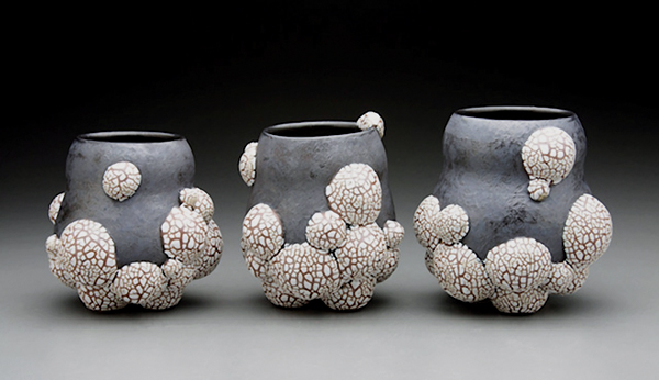 Bubble Cups, to 5½ in. (14 cm) in height, stoneware. Photo: R. Cole Collier. 