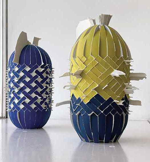 9 Untitled, to 15¾ in. (40 cm) in height, porcelain.