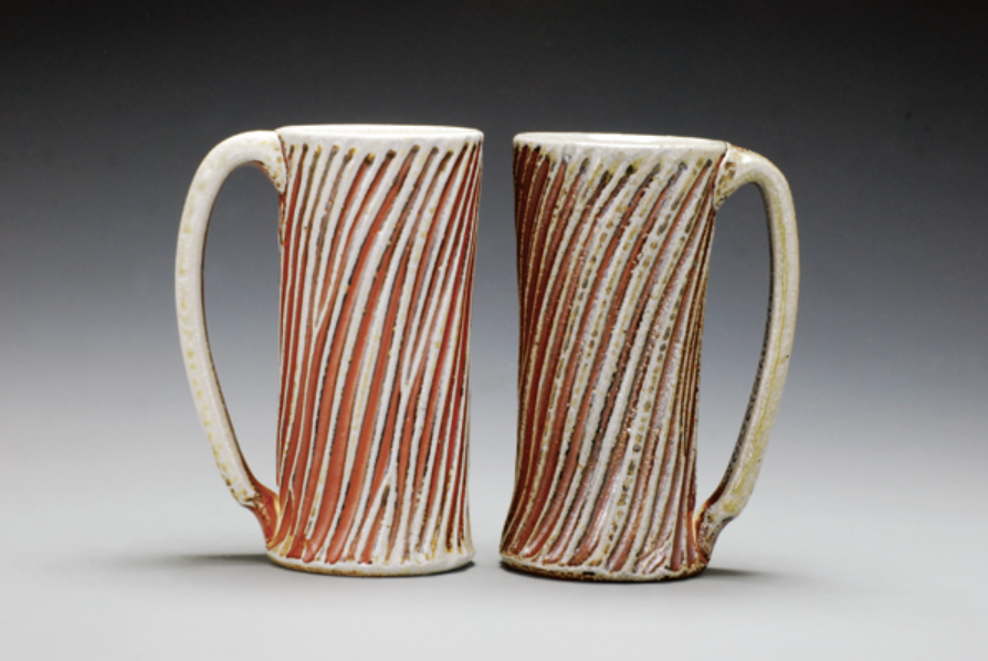 Joy Tanner’s carved steins.