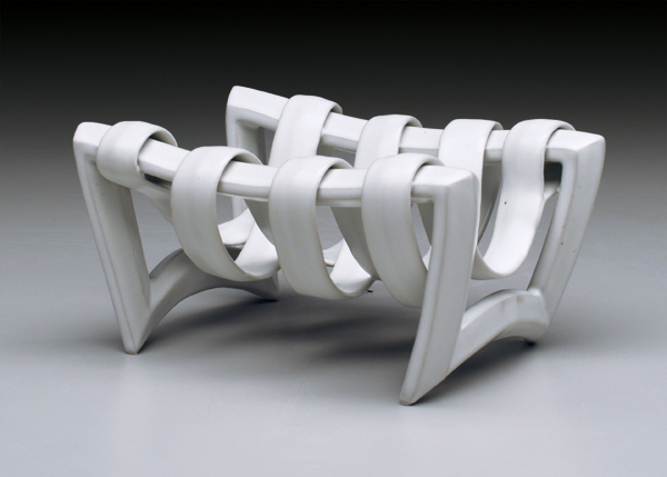 2 Draped Line, 8 in. (20 cm) in height, high-fire porcelain, 2021.