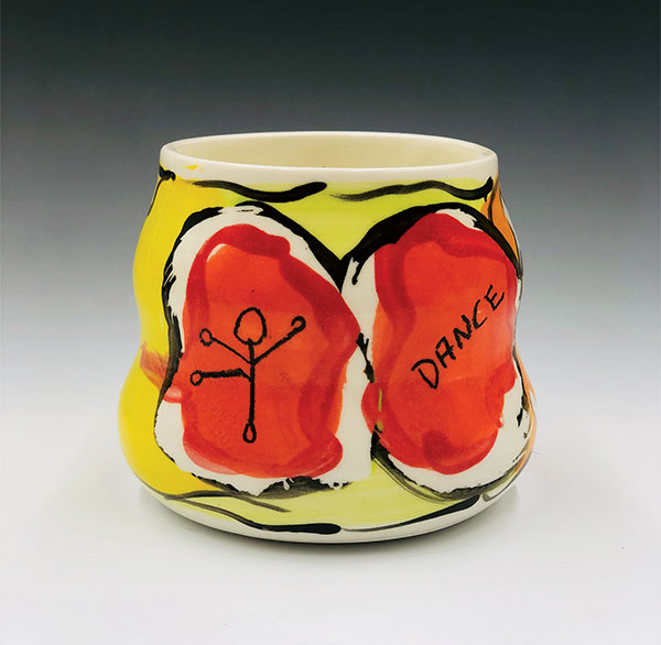 3 Kyle Lee’s Dance, 4 in. (10 cm) in width, hand-painted porcelain, 2021.