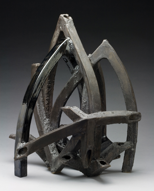 1 Todd Leech’s Impending Doom, 23 in. (58 cm) in height, stoneware, fired to cone 11 in reduction, 2022.