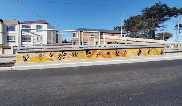 9 Aileen Barr’s Dune, one of three train stops, 30 ft. (9.1 m) in length, handmade tile and mosaic, 2021. 