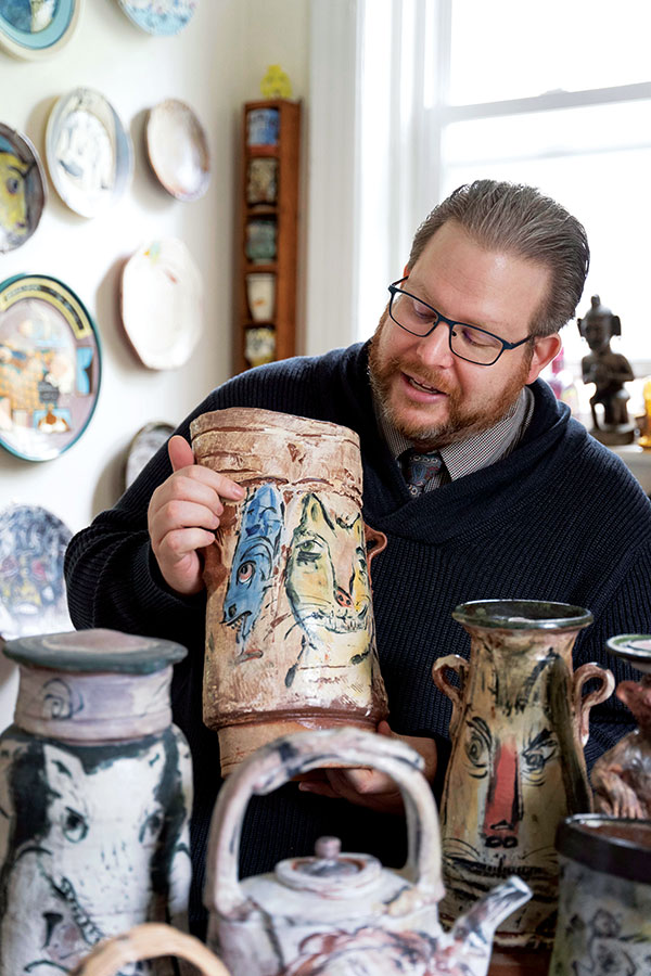 3 Middleton discussing some of his favorite Ron Meyers pieces, including a large cat/fish vase he acquired from Myers on a post-Thanksgiving visit in Athens, Georgia.