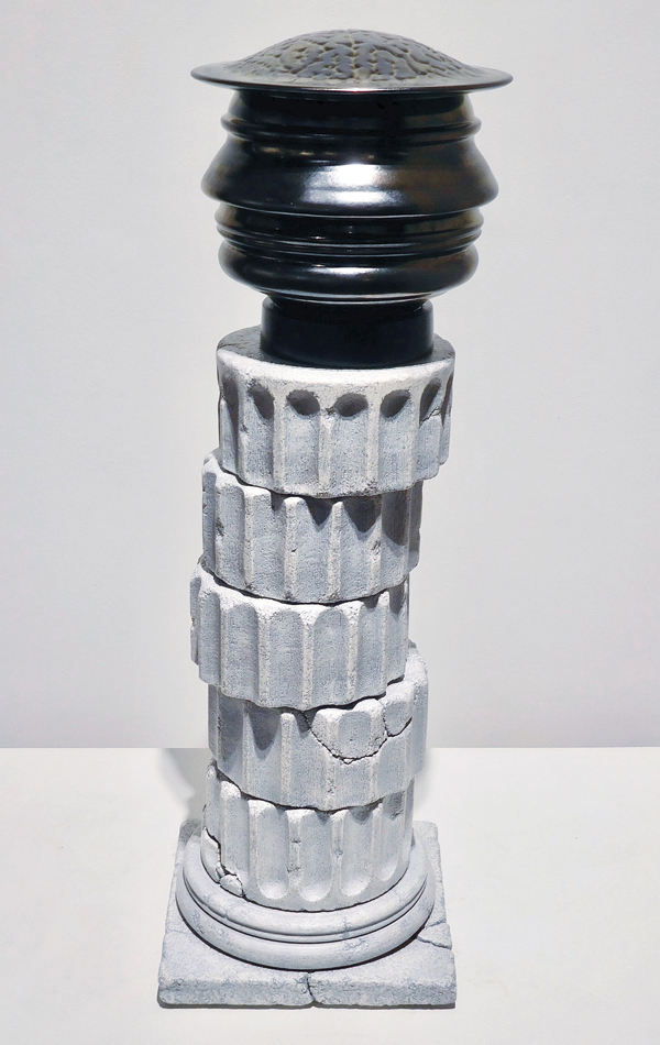 A Very Stable Genius—Trumpolini Series, 26¾ in. (68 cm) in height, ceramic, glaze, 2019.