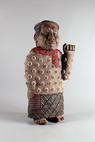 2 Indigena, 3 ft. 8 in. (1.1 m) in height, reduction-fired stoneware, 2017.