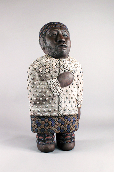 3 We The People, 3 ft. 7 in. (1.1 m) in height, reduction-fired stoneware, 2017.