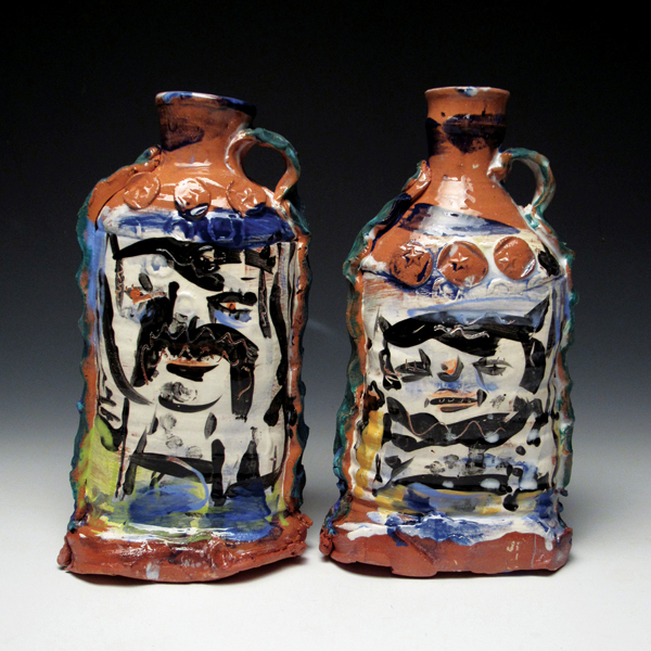 7 Chris Leonard’s Donegal vs. Fu Manchu—Side B, 9 in. (23 cm) in height, wheel-thrown and assembled earthenware, 2019. 