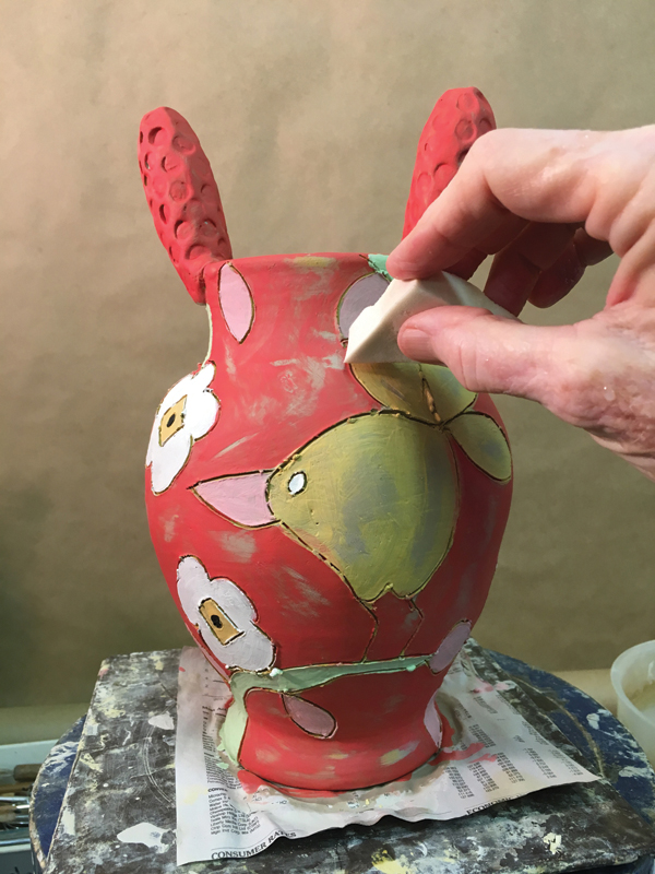 7 Coat the exterior with thickened wax. Allow the wax to harden, but keep the clay soft and pliable.