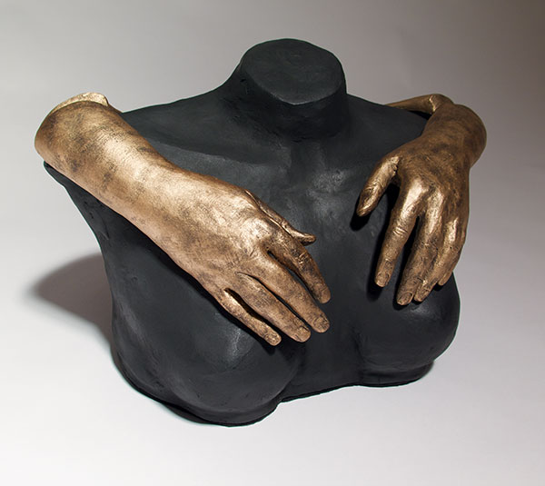 1 Self-Compassion Tool #1, 16 in. (41 cm) in width, clay, graphite, paint, 2021. 