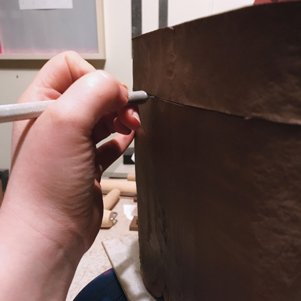 10 Use an X-Acto knife to cut the rim to the desired height. 
