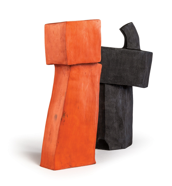 2 Daniel Lacroix’ Ant-“Dom-Ino,” 15⅓ (39 cm) in height, modeled ceramic, fired in an electric kiln, 2021.