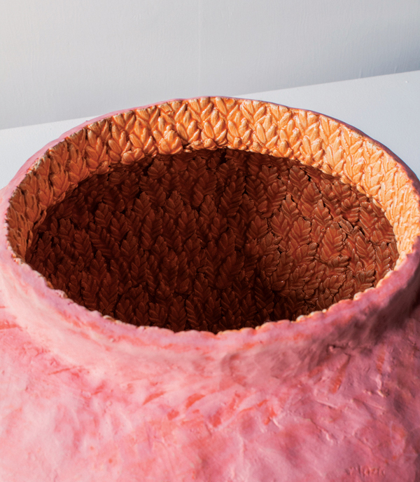 1 Wansoo Kim’s A Pot Growing From Me (detail), 23 in. (58 cm) in height, stoneware, 2019. 