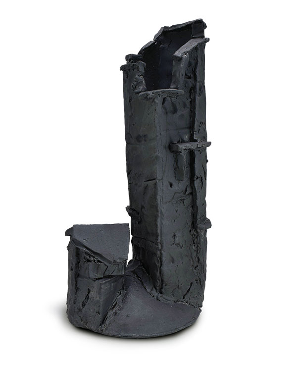 3 Wesley T. Brown’s Flower Vase, 19 in. (48 cm) in height, stoneware, underglaze, lithium wash, fired to cone 6 in an electric kiln.