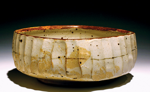 13 Bob Briscoe’s salad bowl, 17 in. (43 cm) in diameter, stoneware, ash glaze over bisque slip, fired to cone 10, 2016.