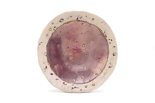 8 Samantha Momeyer’s bowl, 9⅓ in. (24 cm) in diameter, colored porcelain, fired to cone 5. 