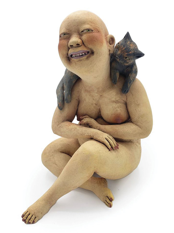 1 Esther Shimazu’s Tortie, 7¼ in. (18.4 cm) in height, stoneware, porcelain, 2018.