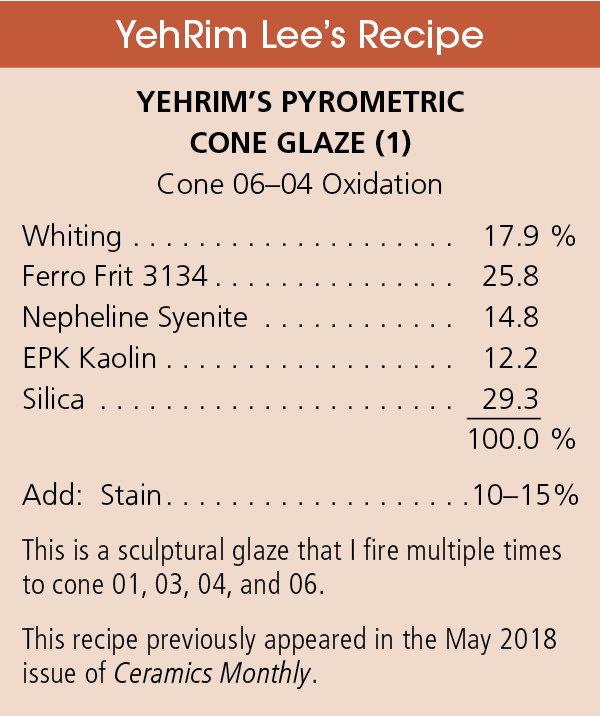 YehRim Lee’s Recipe: YEHRIM’s Pyrometric  Cone Glaze