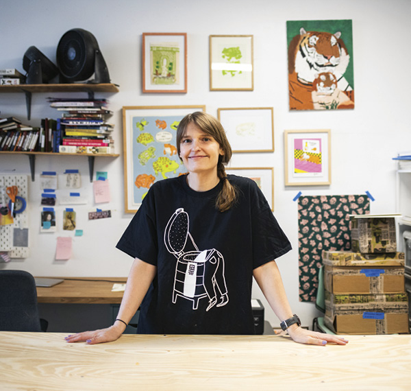 Molly Anne Bishop in her studio in Chicago, Illinois.