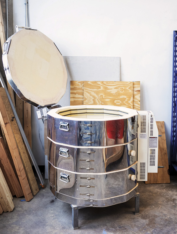 Molly Anne Bishop's open kiln.