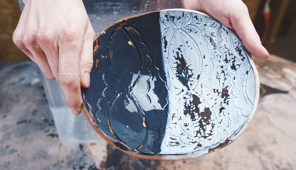 3 The sanded surface looks weathered and reveals the darker terra sigillata layer below.
