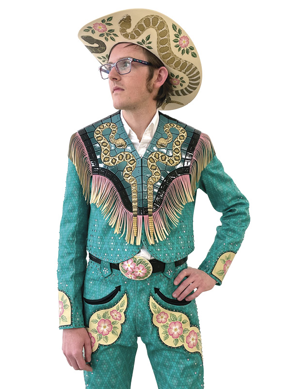 11 Shae Bishop's Rhinestone Rattlesnakeboy Suit (worn by Bishop), 2024. Photo: Jack Mauch.