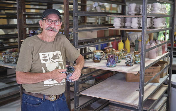 2 Dick Lehman in his Goshen, Indiana, studio, 2024.